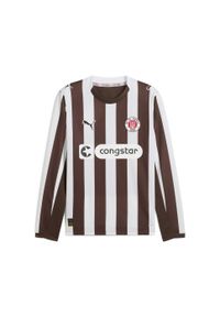Puma - Męska koszulka domowa FC St. Pauli 25/26 z długim rękawem PUMA. Kolor: biały, wielokolorowy, brązowy. Długość rękawa: długi rękaw. Długość: długie