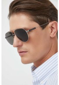 Gucci okulary przeciwsłoneczne męskie kolor srebrny. Kolor: srebrny #6