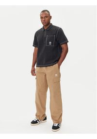 Adidas - adidas Polo Wabash JW0171 Czarny Loose Fit. Typ kołnierza: polo. Kolor: czarny. Materiał: bawełna