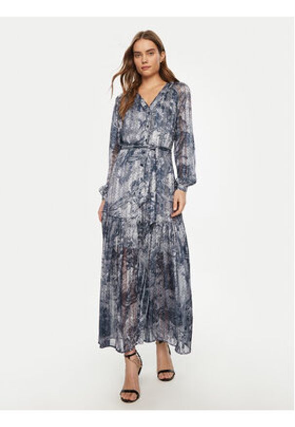 Guess Sukienka codzienna W5RK77 WGWV2 Granatowy Regular Fit. Okazja: na co dzień. Kolor: niebieski. Materiał: syntetyk. Typ sukienki: proste. Styl: casual