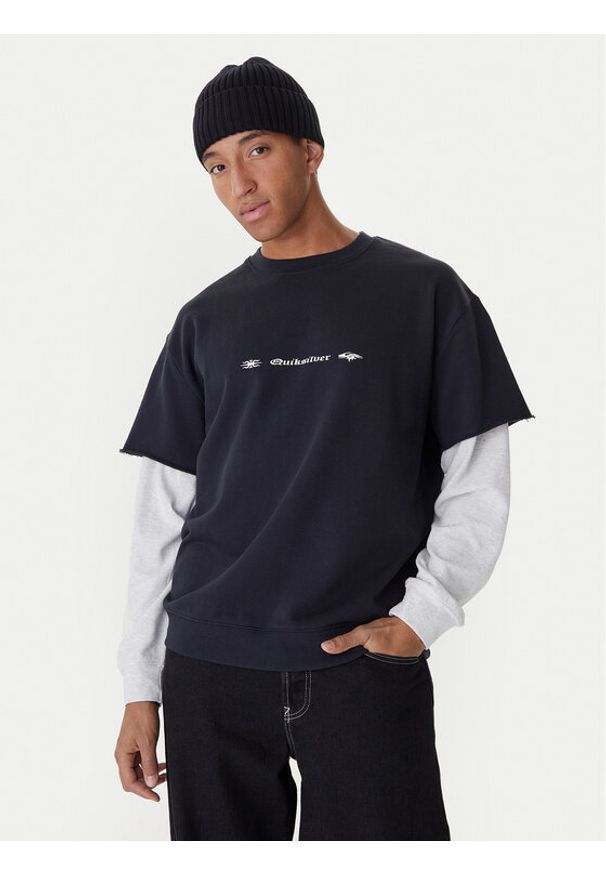 Quiksilver Bluza Openbar Crew EQYFT05154 Czarny Oversize. Kolor: czarny. Materiał: bawełna