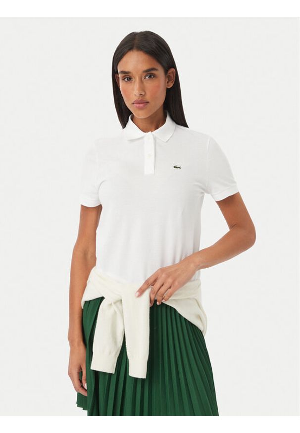Lacoste Polo PF7839 Biały Classic Fit. Typ kołnierza: polo. Kolor: biały. Materiał: bawełna