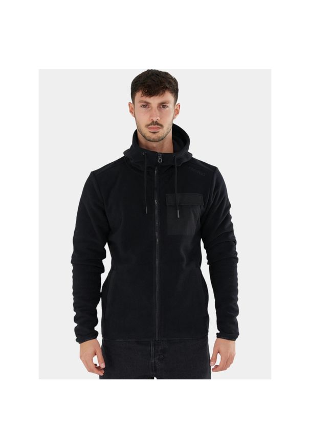 FUNDANGO - Sweter męski Fundango Nestor. Kolor: czarny. Materiał: polar. Sport: turystyka piesza