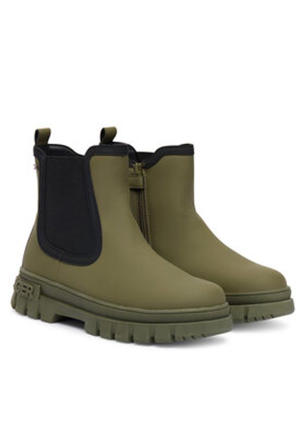 TOMMY HILFIGER - Tommy Hilfiger Botki T3X5-34130-1355414 Khaki. Kolor: brązowy