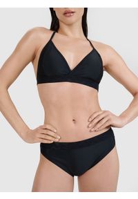 4f - 4F Dół od bikini damski - czarny L. Kolor: czarny. Materiał: guma, włókno, syntetyk, materiał, elastan