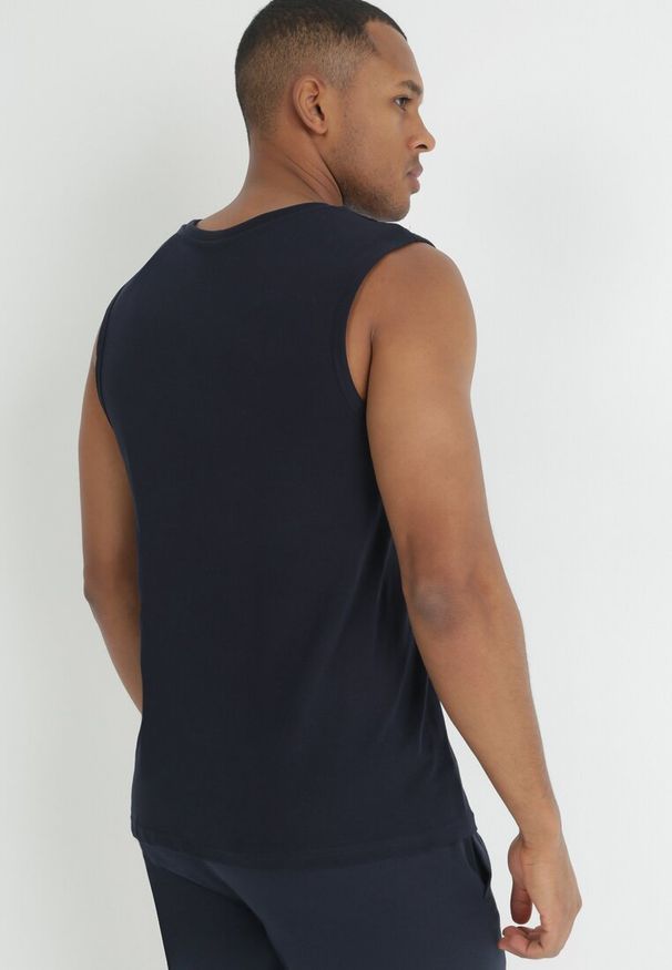 Born2be - Granatowa Bawełniana Koszulka Tank Top Kass. Kolor: niebieski. Materiał: bawełna