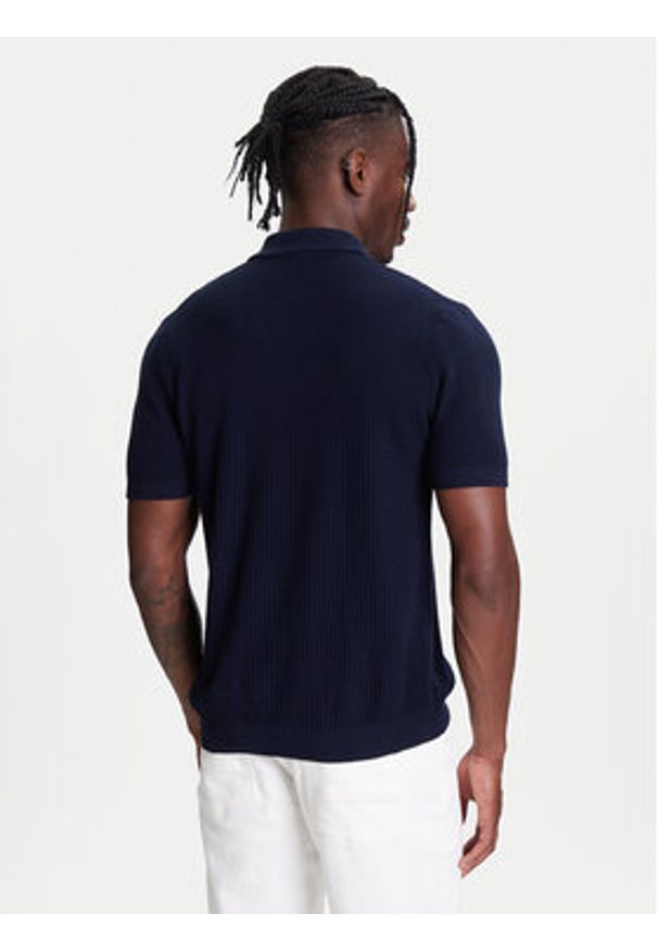 United Colors of Benetton - United Colors Of Benetton Polo 1198U301H Granatowy Regular Fit. Typ kołnierza: polo. Kolor: niebieski. Materiał: bawełna