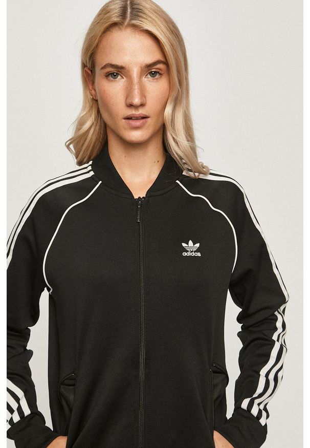 adidas Originals - Bluza. Okazja: na co dzień. Kolor: czarny. Materiał: dzianina. Długość rękawa: raglanowy rękaw. Styl: casual