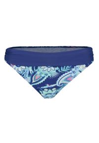 Figi bikini bonprix niebieski wzorzysty. Kolor: niebieski. Wzór: nadruk #1
