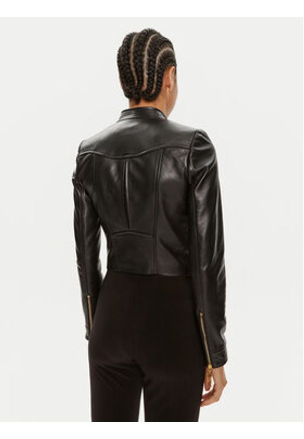 Elisabetta Franchi Kurtka skórzana GD-43Z-46E2 Czarny Regular Fit. Kolor: czarny. Materiał: skóra