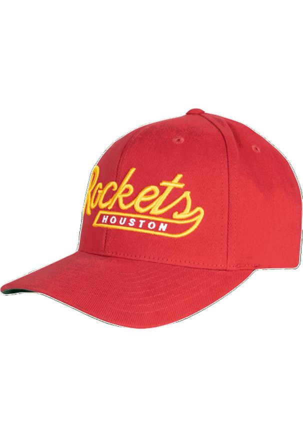 Mitchell & Ness - Czapka Houston Rockets vintage tailscript 110. Kolor: czerwony. Styl: vintage