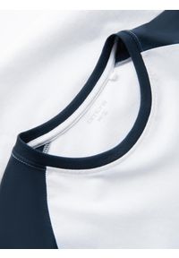 Ombre Clothing - Męski longsleeve z kontrastowymi raglanowymi rękawami – biało-granatowy V1 OM-LSCL-0105 - XXL. Okazja: na co dzień. Kolor: biały. Materiał: dzianina, bawełna, jersey, materiał, skóra. Długość rękawa: długi rękaw. Wzór: ze splotem. Styl: klasyczny, casual