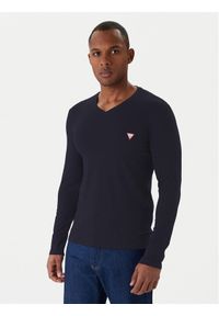 Guess Longsleeve M2YI08 J1314 Granatowy Slim Fit. Kolor: niebieski. Materiał: bawełna. Długość rękawa: długi rękaw #1