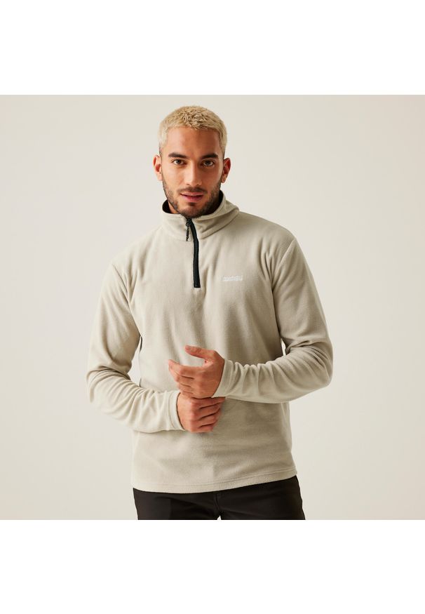 Regatta - Thompson Męski lekki polar turystyczny z zamkiem błyskawicznym do połowy. Kolor: beżowy. Materiał: polar. Sport: turystyka piesza