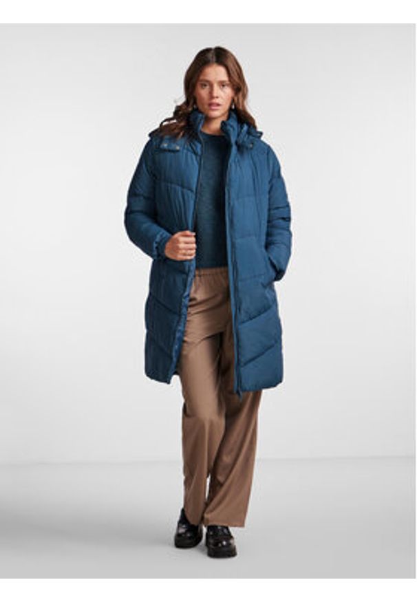 Pieces Kurtka zimowa 17126619 Niebieski Oversize. Kolor: niebieski. Materiał: syntetyk. Sezon: zima