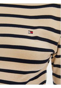 TOMMY HILFIGER - Tommy Hilfiger Bluzka New Cody WW0WW40589 Beżowy Slim Fit. Kolor: beżowy. Materiał: bawełna #5