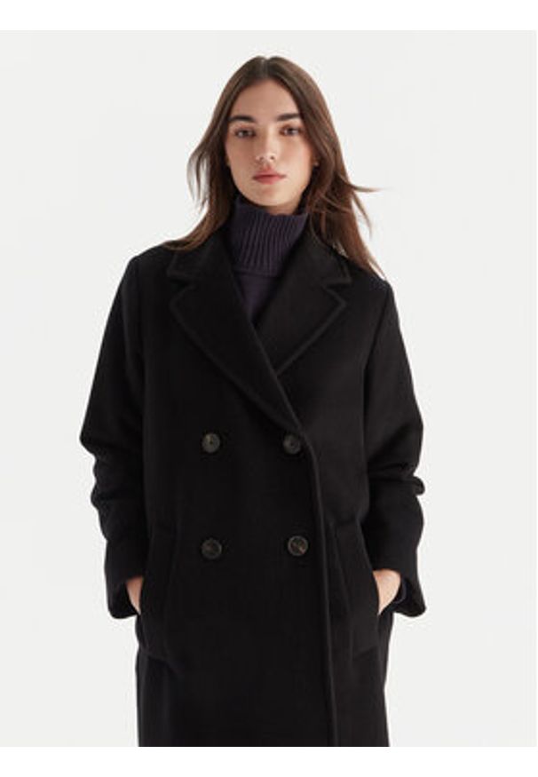 Weekend Max Mara Płaszcz wełniany Zufolo 2525016092 Czarny Regular Fit. Kolor: czarny. Materiał: wełna