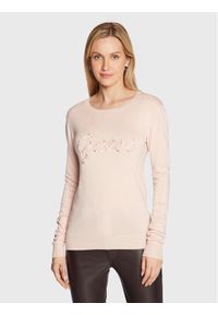 Guess Sweter Liliane W2BR51 Z2NQ2 Różowy Slim Fit. Kolor: różowy. Materiał: wiskoza