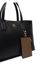 TOMMY HILFIGER - Tommy Hilfiger Torebka Th Icon Mini Tote AW0AW18233 Czarny. Kolor: czarny. Materiał: skórzane #5