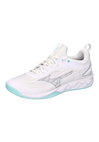 Damskie buty halowe Mizuno Wave Luminous. Kolor: niebieski, biały, wielokolorowy. Model: Mizuno Wave. Sport: siatkówka #1