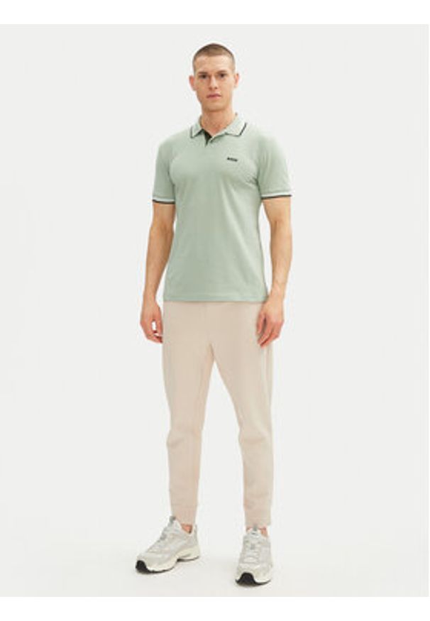 BOSS Polo Paul 50506193 Zielony Slim Fit. Typ kołnierza: polo. Kolor: zielony. Materiał: bawełna