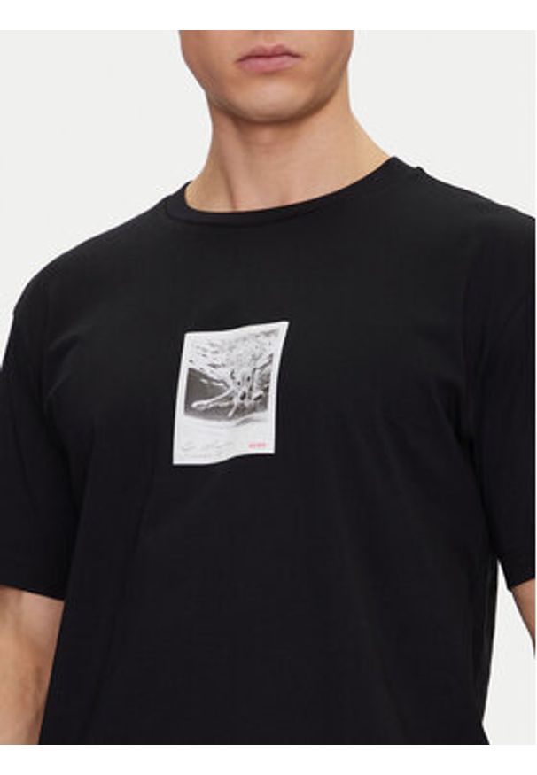 Hugo - HUGO T-Shirt Darthy 50537535 Czarny Relaxed Fit. Kolor: czarny. Materiał: bawełna