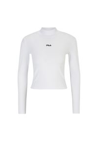 Fila - Longsleeve damski FILA Linnuse Cropped Turtle Neck. Kolor: biały. Długość rękawa: długi rękaw