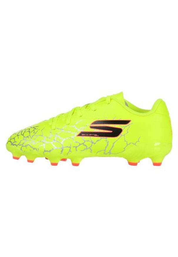 skechers - Buty piłkarskie Skechers SKX 1.5 FG. Kolor: wielokolorowy, czarny, zielony. Materiał: guma, materiał, tkanina, syntetyk. Sport: piłka nożna