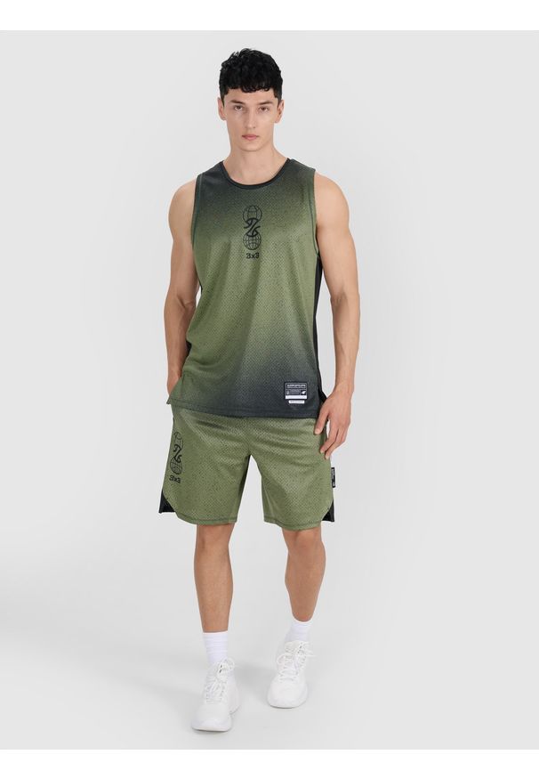 4f - 4F Spodenki do koszykówki szybkoschnące męskie - multikolor XXL. Kolor: wielokolorowy. Materiał: włókno, materiał, dzianina, syntetyk. Długość: krótkie. Wzór: ażurowy. Sport: koszykówka