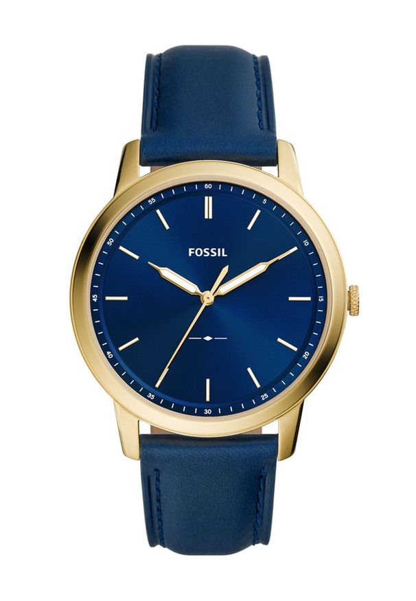 Fossil - FOSSIL - Zegarek FS5789. Kolor: niebieski. Materiał: skóra, materiał