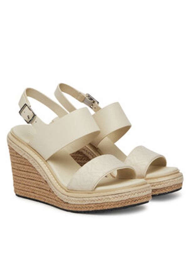 Calvin Klein Espadryle Wedge Sandal 70 - Jacq HW0HW02386 Biały. Kolor: biały. Materiał: materiał
