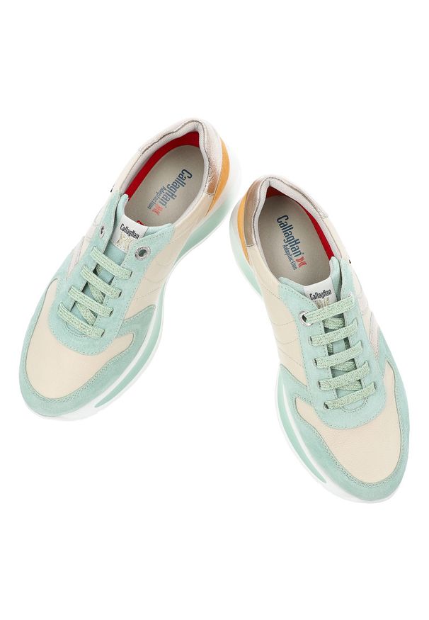 Zielone Sneakersy Callaghan Modne Obuwie Damskie Na Platformie. Kolor: zielony. Materiał: zamsz, skóra. Szerokość cholewki: normalna. Obcas: na platformie. Styl: elegancki