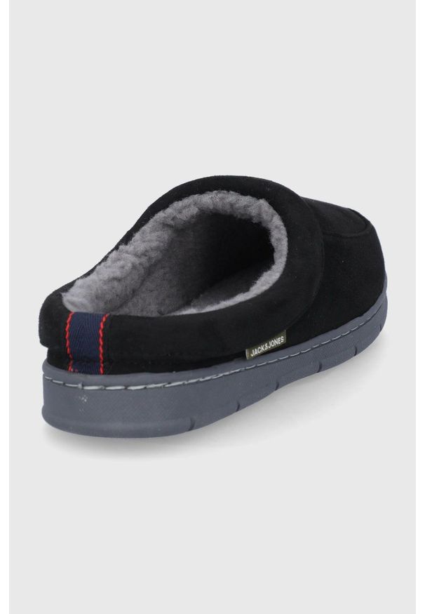 Jack & Jones kapcie kolor szary. Kolor: szary. Materiał: materiał. Wzór: gładki