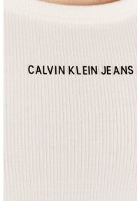 Calvin Klein Jeans - body J20J215696.4891. Kolor: biały. Materiał: bawełna, dzianina. Wzór: nadruk #2