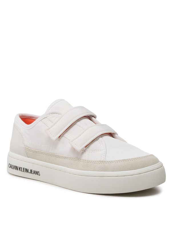 Sneakersy Calvin Klein Jeans Classic Cupsole Velcro Softny Wn YW0YW00909 White/Creamy White 0K6. Kolor: biały. Materiał: materiał
