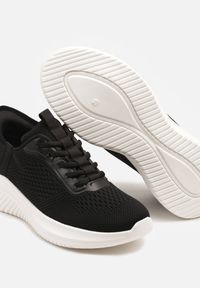 Born2be - Czarno-Białe Buty Sportowe Sneakersy Siateczkowe na Piankowej Podeszwie Liltebis. Okazja: na co dzień. Kolor: czarny. Materiał: jeans, materiał. Sezon: lato, wiosna #4