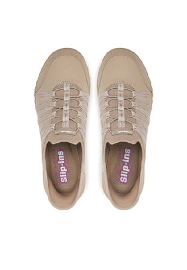 skechers - Skechers Sneakersy Slip-Ins: Breathe Easy - Roll With Me 100593/TPE Beżowy. Kolor: beżowy. Materiał: materiał