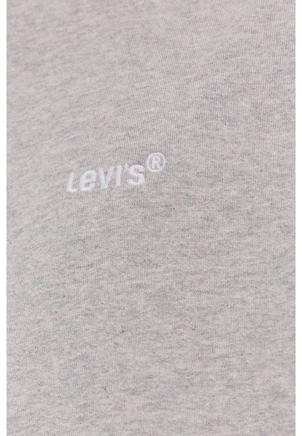 Levi's® - Levi's Bluza bawełniana A0747.0007 męska kolor szary z kapturem gładka. Okazja: na spotkanie biznesowe. Typ kołnierza: kaptur. Kolor: szary. Materiał: bawełna. Wzór: gładki. Styl: biznesowy