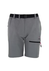 PEAK MOUNTAIN - Szorty z paskiem dla kobiet Peak Mountain. Kolor: szary. Sport: turystyka piesza #1