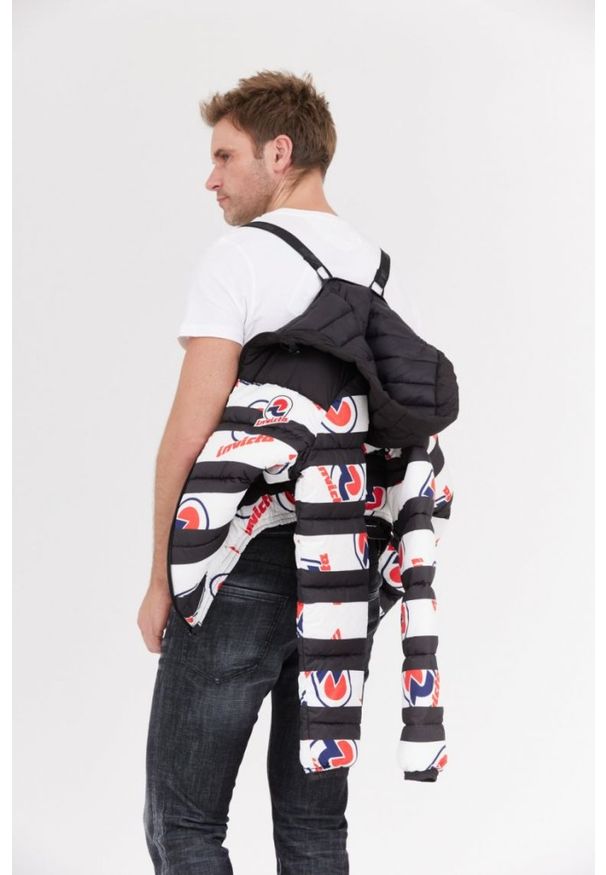 Invicta - INVICTA Puchowa kurtka męska w pasy i logo, Rozmiar XL. Kolor: wielokolorowy. Materiał: puch