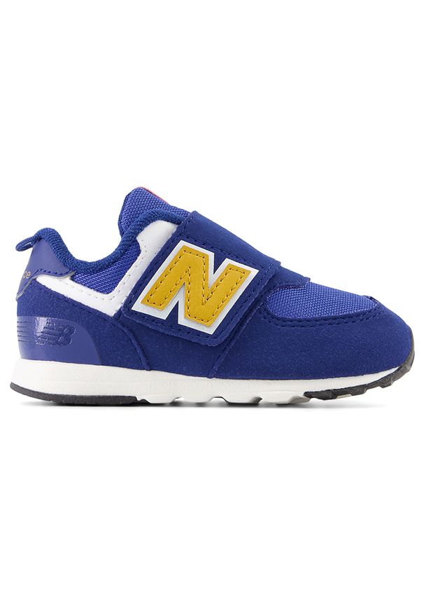 Buty niemowlęce New Balance NW574HBG – granatowe. Zapięcie: rzepy. Kolor: niebieski. Materiał: materiał, syntetyk. Szerokość cholewki: normalna. Model: New Balance 574