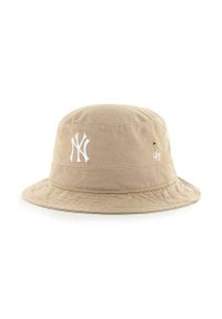 47 Brand - 47brand Kapelusz MLB New York Yankees kolor beżowy bawełniany. Kolor: beżowy. Materiał: bawełna #1