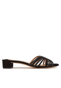 Lauren Ralph Lauren - LAUREN RALPH LAUREN Klapki Fay 802961818003 Czarny. Kolor: czarny. Materiał: skóra, zamsz