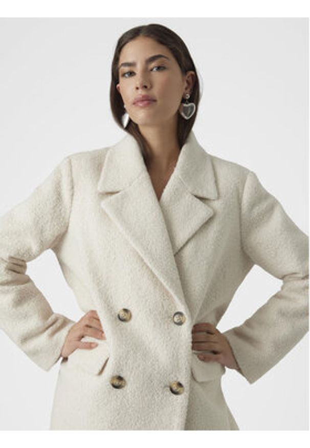 Vero Moda Płaszcz przejściowy Sally 10298587 Écru Regular Fit. Materiał: syntetyk