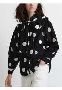Reserved - Bawełniana koszula z wiązaniem - czarny. Kolor: czarny. Materiał: bawełna #1