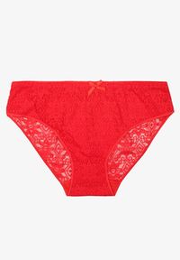 Renee - Czerwone Koronkowe Majtki Typu Figi z Ozdobną Kokardką Nilwia. Kolor: czerwony. Materiał: koronka
