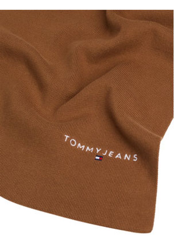 TOMMY HILFIGER - Tommy Hilfiger Szalik Linear Logo AM0AM12649 Brązowy. Kolor: brązowy. Materiał: materiał, bawełna