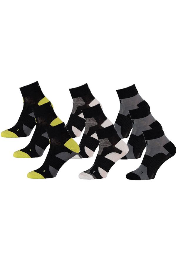 XTREME SOCKSWEAR - Skarpety kolarskie Xtreme Quarter, 9 par, Multi Czarne. Kolor: czarny. Sport: kolarstwo