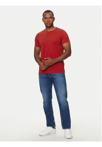 TOMMY HILFIGER - Tommy Hilfiger T-Shirt MW0MW10800 Czerwony Slim Fit. Kolor: czerwony. Materiał: bawełna #4