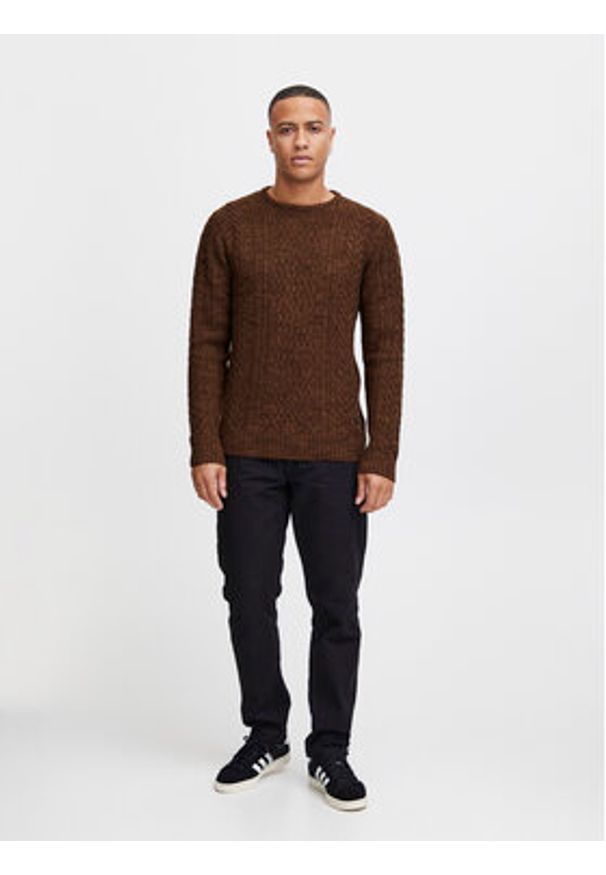 Blend Sweter 20716101 Brązowy Regular Fit. Kolor: brązowy. Materiał: syntetyk
